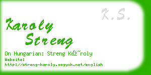 karoly streng business card